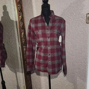 Treasure & bond trim grindle plaid cotton button up